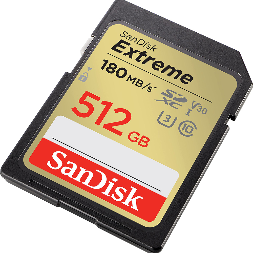 Карта пам'яті SANDISK SD 512GB Extreme V30 C10 UHS-I (SDSDXVV-512G-GNCIN) Об'єм пам'яті 512 Гб