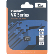 Карта памяти PATRIOT microSDHC 32GB VX U3 C10 V30 (PSF32GVX31MCH)