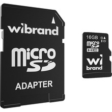 Карта памяти Wibrand microSDHC 16GB Class 10 UHS-I U1  (WICDHU1/16GB-A)