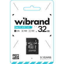 Карта памяти Wibrand microSDHC 32GB Class 10 UHS-I U3 (WICDHU3/32GB-A)