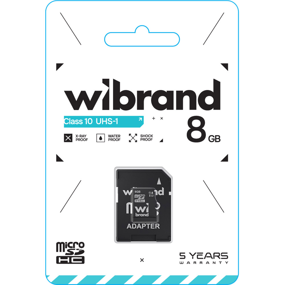 Карта пам'яті Wibrand microSDHC 8GB Class 10 UHS-I U1 (WICDHC10/8GB-A) Тип карти micro-SDНС