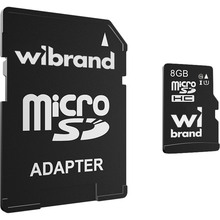 Карта памяти Wibrand microSDHC 8GB Class 10 UHS-I U1 (WICDHC10/8GB-A)