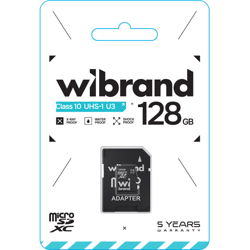 Карта памяти Wibrand microSDXC 128GB Class 10 UHS-I U3 (WICDHU3/128GB-A) Тип карты micro-SDXC