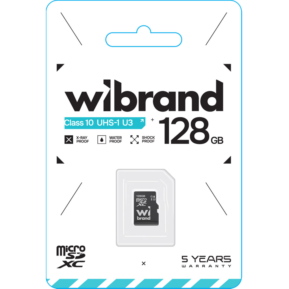 Карта памяти Wibrand microSDXC 128GB Class 10 UHS-I U3 (WICDHU3/128GB) Тип карты micro-SDXC