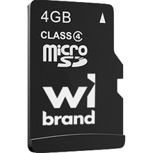 Карта пам'яті WIBRAND microSDHC 4Gb class 4 (WICDC4/4GB)