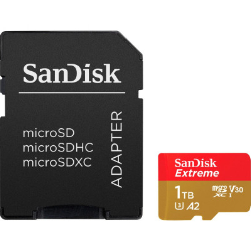 Карта памяти SANDISK microSDXC 1TB Extreme class 10 UHS-1 U3 + адаптер SD (SDSQXAV-1T00-GN6MA)