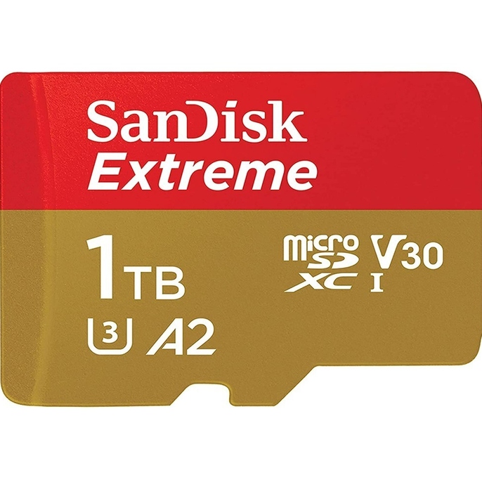 Карта памяти SANDISK microSDXC 1TB Extreme class 10 UHS-1 U3 + адаптер SD (SDSQXAV-1T00-GN6MA) Объём памяти 1 Тб