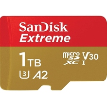 Карта памяти SANDISK microSDXC 1TB Extreme class 10 UHS-1 U3 + адаптер SD (SDSQXAV-1T00-GN6MA)