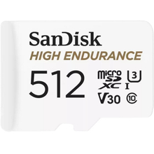 Карта памяти SANDISK microSDXC 512GB High Endurance class 10 UHS-1 U3 + адаптер SD (SDSQQNR-512G-GN6IA)