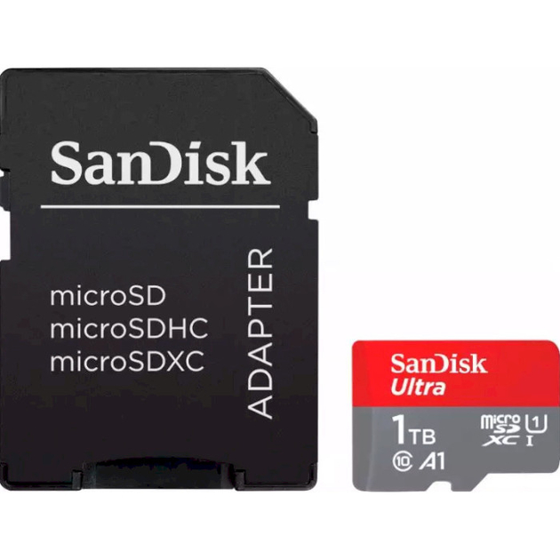 карта памяти SANDISK microSDXC 1TB Ultra class 10 UHS-1 + адаптер SD (SDSQUAC-1T00-GN6MA)