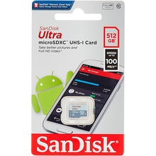 Карта памяти SANDISK microSDXC 512GB Ultra Class 10 UHS-I (SDSQUNR-512G-GN3MN)