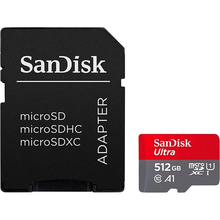 Карта памяти SANDISK microSDXC 512GB Ultra Class 10 UHS-I (SDSQUAC-512G-GN6MA)