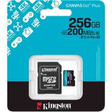Карта памяти KINGSTON microSD 256 GB C10 UHS-I U3 A2 V30 + SD (SDCG4/256GB)