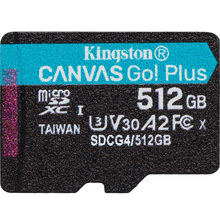 Карта пам'яті KINGSTON MicroSDXC 512GB UHS-I/U3 Class 10 Canvas Go! Plus (SDCG4/512GBSP)