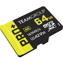 Карта памяти TEAM MicroSDXC 64GB UHS-I/U3 Class 10 Pro+ + SD (TPPMSDX64GIA2V3003)