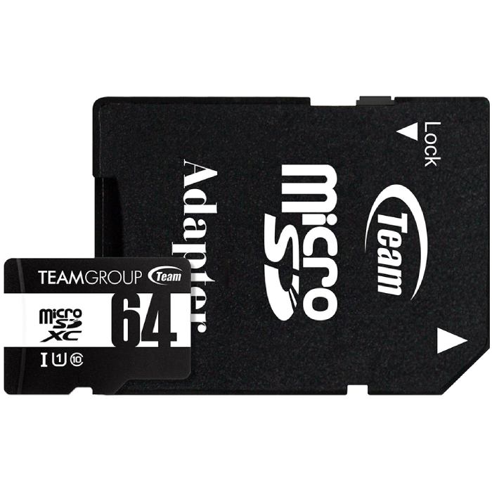 Карта пам'яті TEAM MicroSDHC 64GB UHS-I Class 10 Black (TUSDX64GCL10U03)