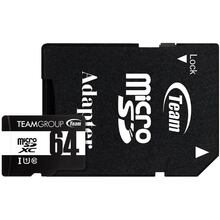 Карта пам'яті TEAM MicroSDHC 64GB UHS-I Class 10 Black (TUSDX64GCL10U03)