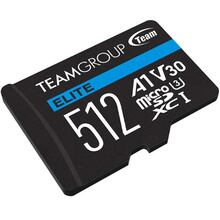 Карта памяти TEAM Elite MicroSDXC 512GB UHS-I/U3 Class 10 Black (TEAUSDX512GIV30A103)