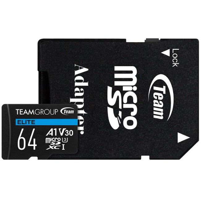 Карта памяти TEAM Elite MicroSDXC 64GB UHS-I/U3 Class 10 Black (TEAUSDX64GIV30A103) Карта памяти TEAM Elite MicroSDXC 64GB UHS-I/U3 Class 10 Black (TEAUSDX64GIV30A103)