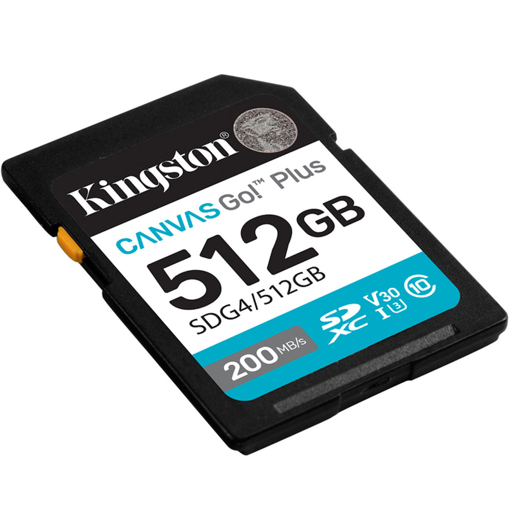Карта пам'яті KINGSTON SDXC 512GB Canvas Go Plus Gen4 C10 UHS-I U3 V30 (SDG4/512GB) Тип карти SDXC