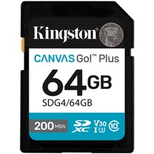Карта пам'яті Kingston SDXC (UHS-1 U3) Canvas Go! Plus 64Gb class 10 A2 V30 (SDG4/64GB)
