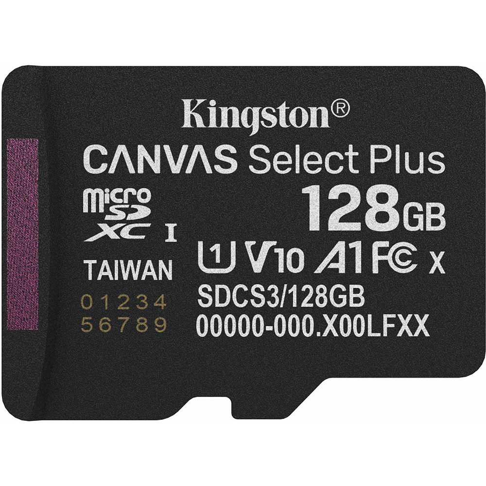 Карта пам'яті KINGSTON microSDXC 128GB Canvas Select Plus Gen3 Class 10 UHS-I U1 V10 A1 (SDCS3/128GBSP)