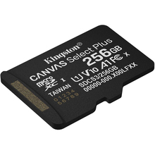 Карта пам'яті KINGSTON microSDXC 256GB Canvas Select Plus Gen3 Class 10 UHS-I U1 V10 A1 (SDCS3/256GBSP)