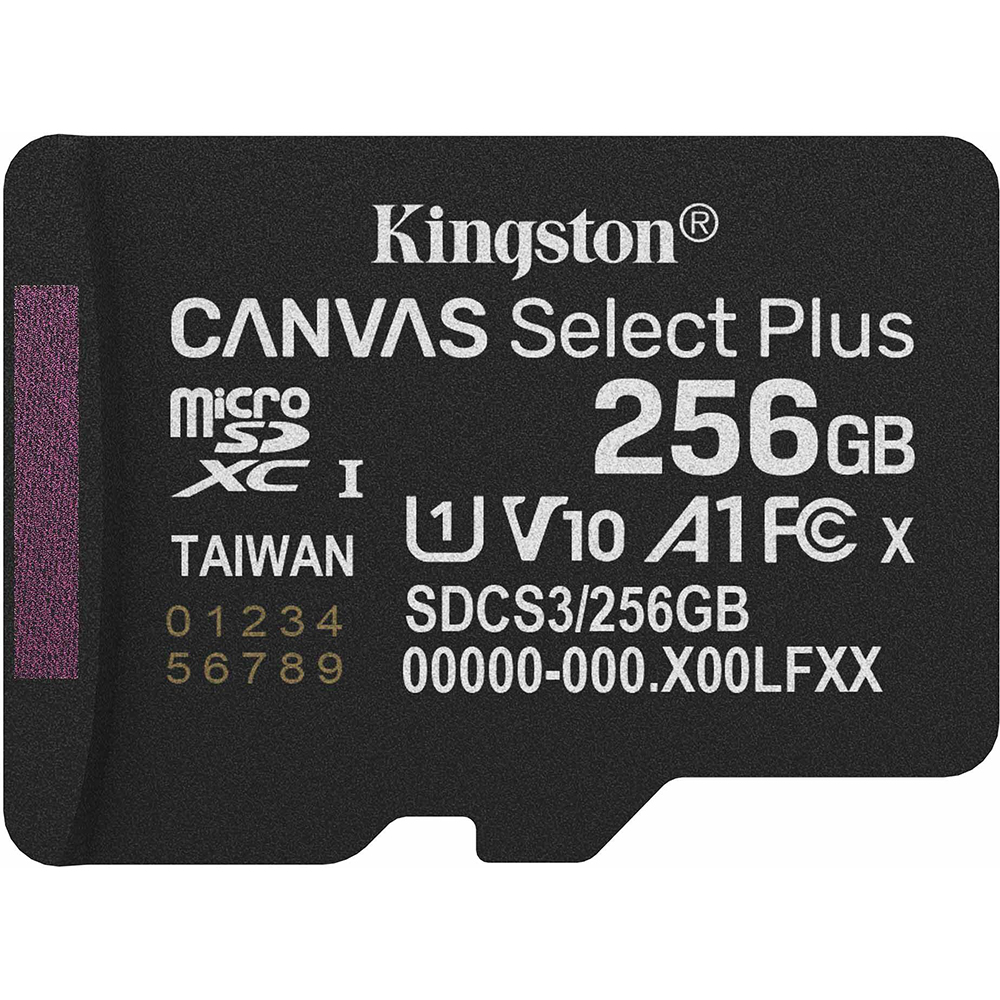 Карта пам'яті KINGSTON microSDXC 256GB Canvas Select Plus Gen3 Class 10 UHS-I U1 V10 A1 (SDCS3/256GBSP) Карта пам'яті KINGSTON microSDXC 256GB Canvas Select Plus Gen3 Class 10 UHS-I U1 V10 A1 (SDCS3/256GBSP)