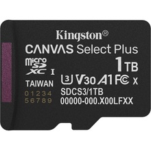 Карта памяти KINGSTON microSDXC 1Tb Canvas Select Plus Gen3 class 10 UHS-1 U3 А1 V30 (SDCS3/1TBSP)
