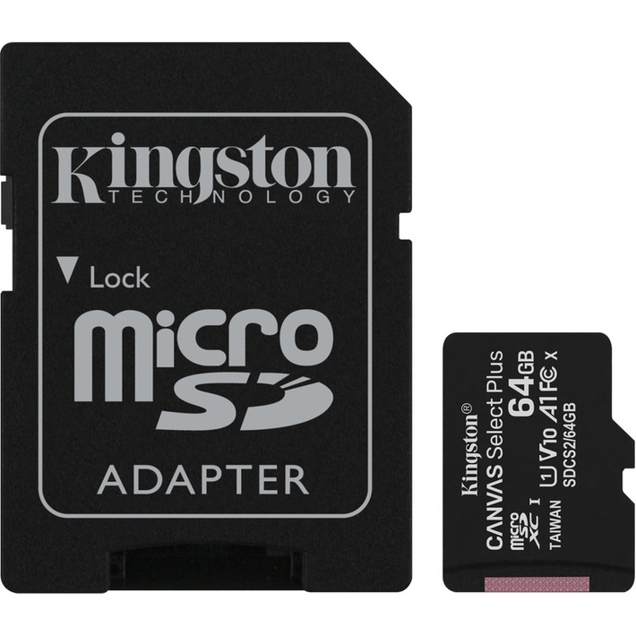 Карта памяти Kingston microSDXC 64Gb Canvas Select Plus Class 10 UHS-I U1 V10 A1 + SD-адаптер (SDCS3/64GB) Карта памяти Kingston microSDXC 64Gb Canvas Select Plus Class 10 UHS-I U1 V10 A1 + SD-адаптер (SDCS3/64GB)