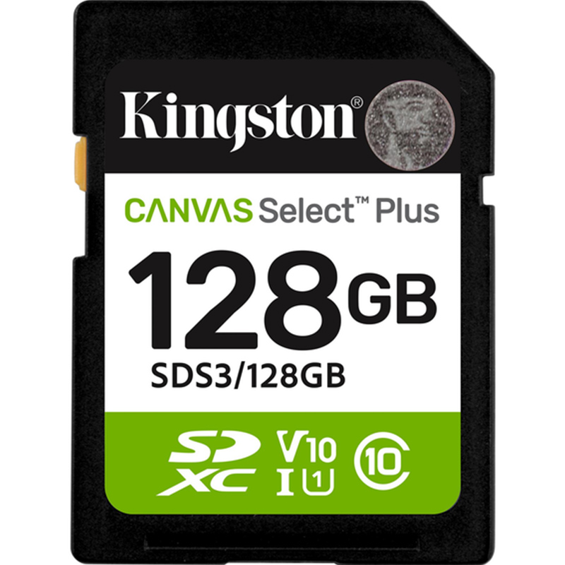 Карта памяти KINGSTON SDXC 128GB UHS-I Class 10 Canvas Select Plus (SDS3/128GB)