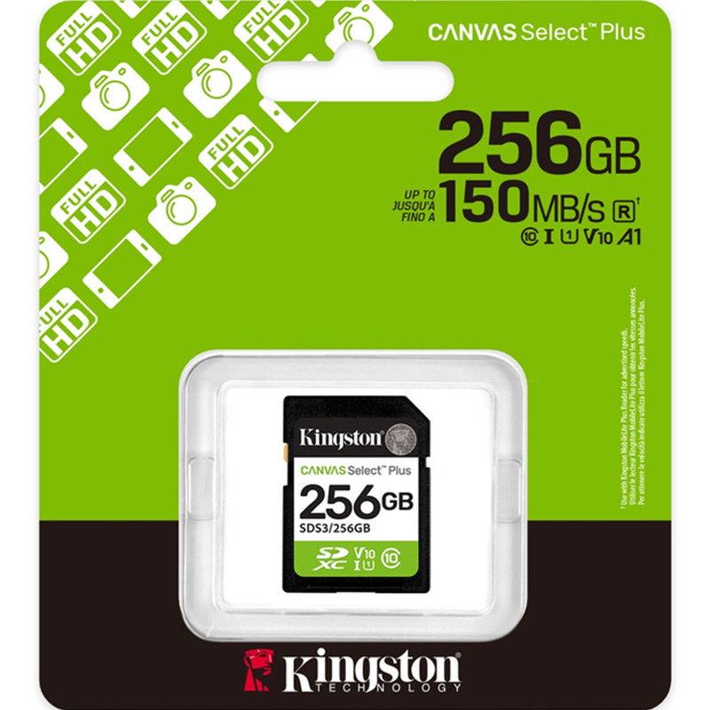 Фото Карта памяти KINGSTON SDXC 256GB UHS-I Class 10 Canvas Select Plus (SDS3/256GB)