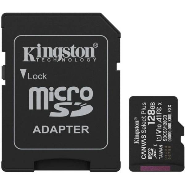 Карта памяти KINGSTON MicroSDXC 128Gb Canvas Select+Gen3 150MB/s A1 (SDCS3/128GB)