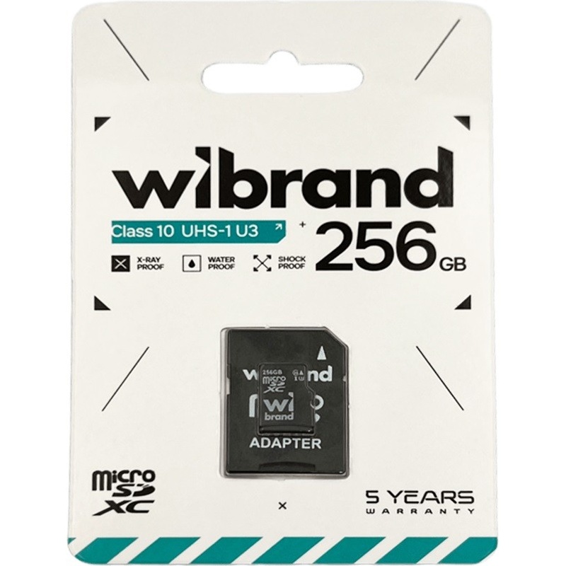 Карта пам'яті WIBRAND micro-SDXC UHS-1 U3 256Gb (WICDHU3/256GB-A) Тип карти micro-SDXC