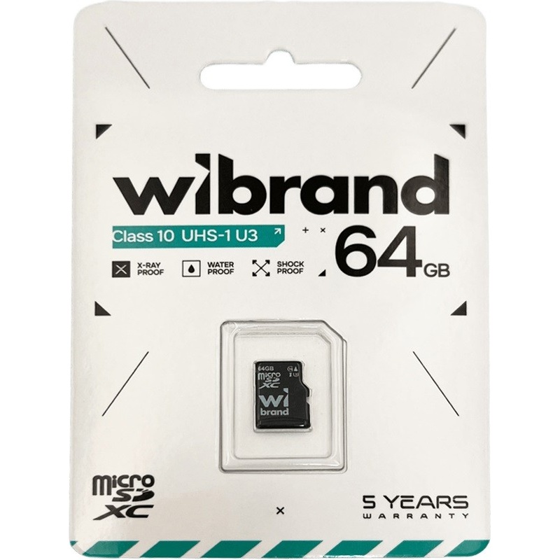 Карта пам'яті WIBRAND micro-SDXC UHS-1 U3 64Gb (WICDXU3/64GB)