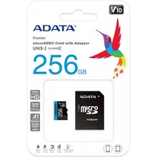 Карта пам'яті A-DATA microSDXC 256GB Premier Class 10/U1 (AUSDX256GUICL10A1-RA1)