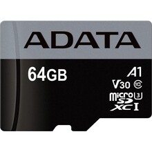 Карта пам'яті A-DATA microSDXC 64GB Premier Pro Class 10/U3 (AUSDX64GUI3V30SA2-RA1)