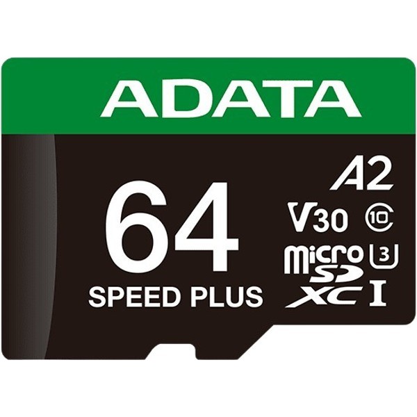 Карта пам'яті A-DATA microSDXC 64GB Speed Plus Class 10/U3 (UD64GUI3V30A2SP-RA1) Тип карти micro-SDXC