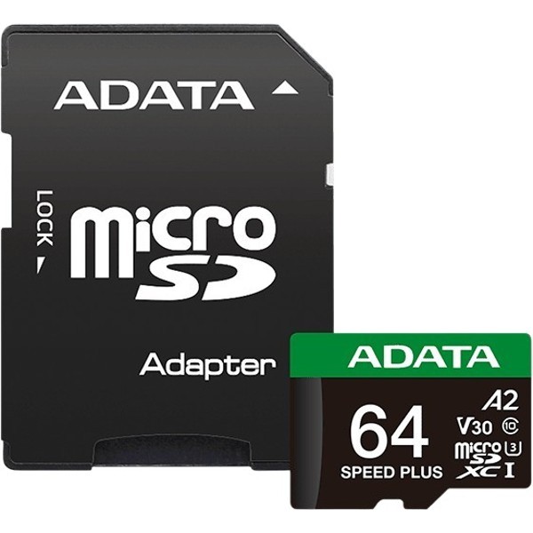 Карта пам'яті A-DATA microSDXC 64GB Speed Plus Class 10/U3 (UD64GUI3V30A2SP-RA1)