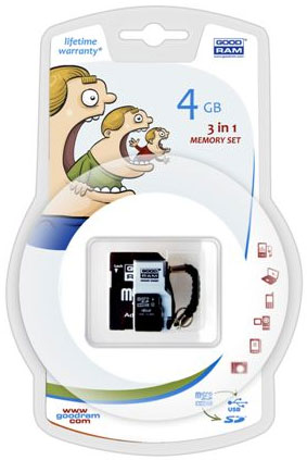 Карта пам'яті microSD GOODRAM 4GB 3 in 1