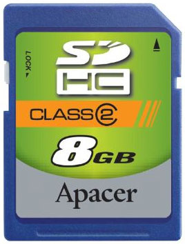 Карта пам'яті APACER SDHC 8 GB (CLASS 2)