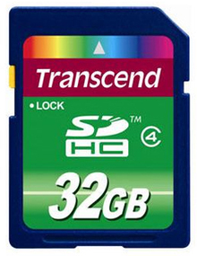 Карта памяти TRANSCEND SDHC 32 GB Class 4 (TS32GSDHC4)