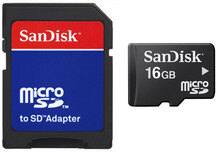 Карта пам'яті SANDISK microSD 16Gb (TransFlash) + SD adapter