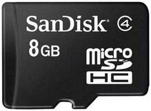 Карта пам'яті SANDISK microSDHC 8GB Class 4 + SD адаптер