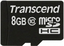 Карта пам'яті TRANSCEND microSDHC 8GB Class 10, з SD адаптером