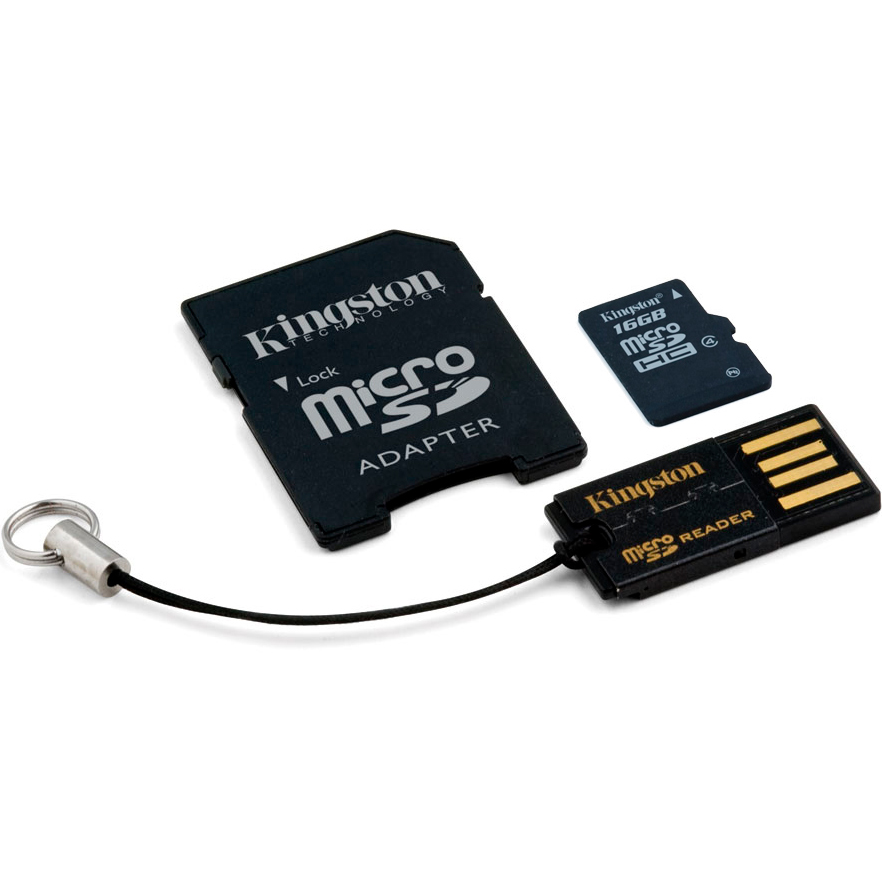 Карта памяти KINGSTON microSDHC 16GB Mobility Kit Class 4 (MBLY4G2/16GB) Тип карты micro-SDНС