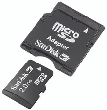 Карта пам'яті SANDISK microSD 2Gb + SD adapter