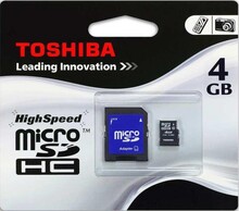 Карта памяти TOSHIBA microSDHC 4 GB Class 4