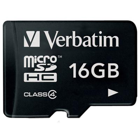 Карта памяти VERBATIM CARD microSDHC 16Gb 44007 (CLASS 4)