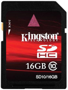 Карта памяти KINGSTON SDHC 16 GB (CLASS 10) Entry Level